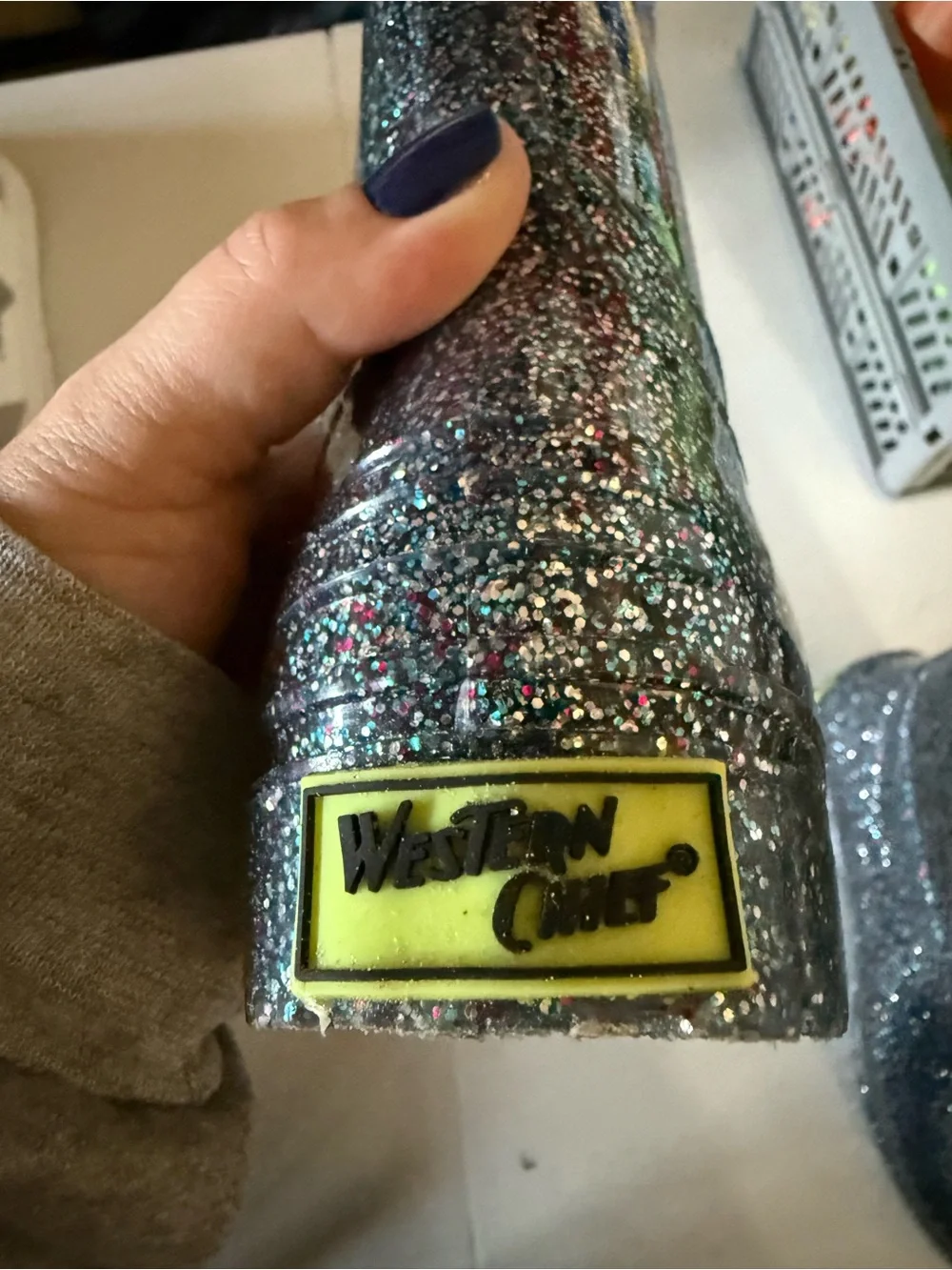 Western Chief Kids Glitter Rain Boots - Black with Multicolor Sparkle